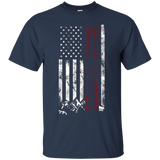 Ski US American Flag Skiing T Shirt_Black