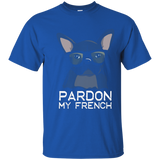 Pardon My French T-shirt Bulldog with Glasses Clever Dog_Navy