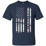 American Biker Us Flag Motorcycle Gears Fun T-shirt_black