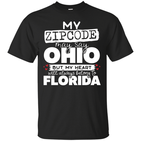 My Zip Code May Say Ohio But My Heart Is In Florida T-Shirt_Black