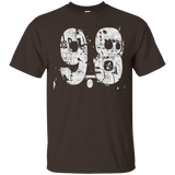 #98 Distressed Grungy Numbered T-shirt Printed Front & Back_black