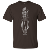 All I Need Is Turkey And Wine T Shirt_black