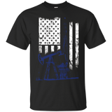 Oilfield shirt- Oilfield flag us blue_Black