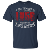 September 1958 The Birth of legends , 59 Years Old T-shirt_Black
