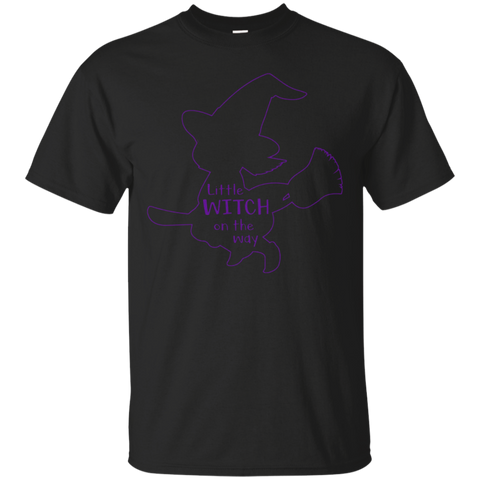 Little Witch On The Way T-shirt Witch Baby Lover_black=