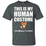 This Is My Human Costume I'm Really a Fox Halloween T-Shirt_Black