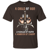 Womens Child of God, Woman of Faith, Warrior of Christ TShirt_Black