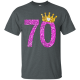 70th Birthday Shirt Princess Crown_black=