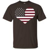 American Heart Flag July 4th Patriotic T-shirt_black