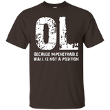 Offensive Lineman Because Impenetrable Wall quote t-shirt_Black