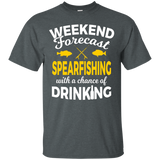 Weekend Forecast Funny Drinking and Spearfishing T Shirt_Black