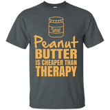 Peanut Butter Therapy T Shirt, Funny Peanut Lover Tee Gift_Black