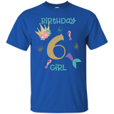 Mermaid 6th Birthday Shirt Birthday Girl T Shirt_Black