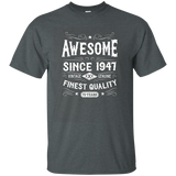 70th Birthday Gift T-shirt Awesome Since 1947_asphalt=