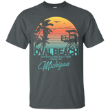 oval Michigan beach shirt_Black