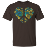 Peace Sign Word Cloud Heart Shape T-Shirt_Black
