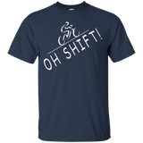 Oh Shift - Hilarious Bike Rider Bicycle TShirt Distressed_Black