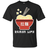 Ramen Life T Shirt, Tasty Anime Noodle Bowl, Student_Black