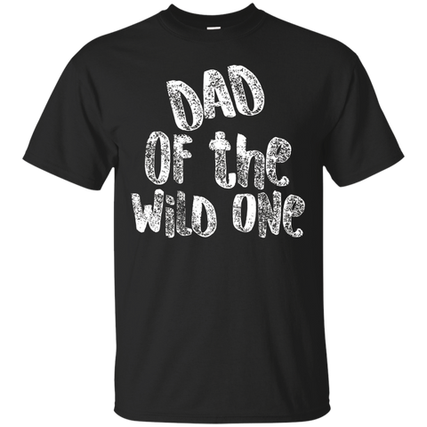 Mens Dad Of The Wild One Funny Father T-shirt_black=