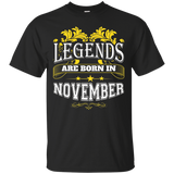 Legends Are Born In November Birthday T-shirt Gift_black