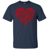 Skull Heart! Goth Dripping Blood T-Shirt_Black