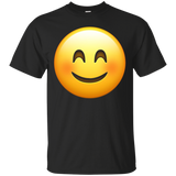 Blush Smile Face Emoji T Shirt_black=