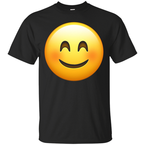 Blush Smile Face Emoji T Shirt_black=