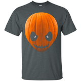 PUMPKIN HALLOWEEN ALIEN HEAD T SHIRT JACK O LANTERN_Black