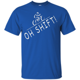 Oh Shift - Hilarious Bike Rider Bicycle TShirt Distressed_Black