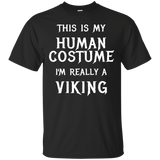 I'm Really A Viking Halloween Costume Shirt Easy Funny Top_black=