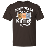 Don't Stare At My Kitties Kittens Funny Cat Lover T Shirt_black