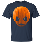 PUMPKIN HALLOWEEN ALIEN HEAD T SHIRT JACK O LANTERN_Black