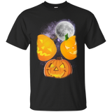 Three Moon Jack O Pumpkin Heads Halloween Costume T-Shirt_Black