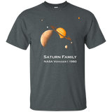 Saturn Family T-shirt Planet & Satellites NASA 1980_Black