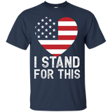 I Stand For This I Don't Kneel Heart Love American Flag Tee_black