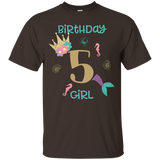 Mermaid 5th Birthday Shirt Birthday Girl T Shirt_Black