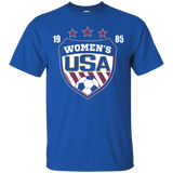 Us National Woman's Soccer T-shirt - Usa Shield 1985_black=