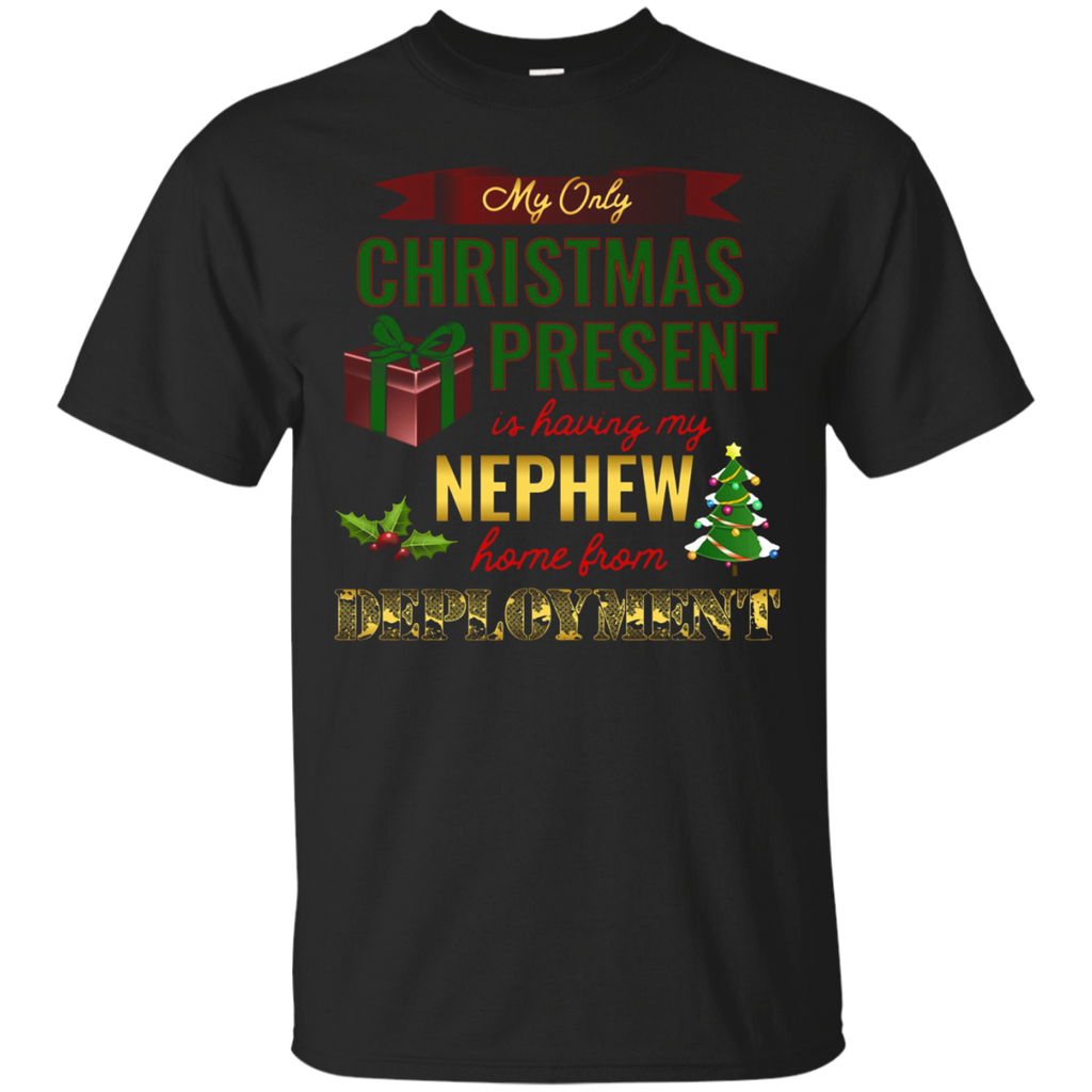 Military Nephew Christmas Deployment Shirt, Aunt and Uncle_Black