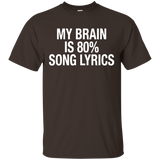 My Barin Is 80% Song Lyrics Funny Music T-shirt_Black