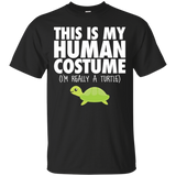 This Is My Human Costume I'm Really A Turtle Halloween Shirt_Black