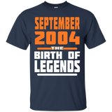 September 2004 13 Years Old Birthday Gift T-Shirt Made in_Black