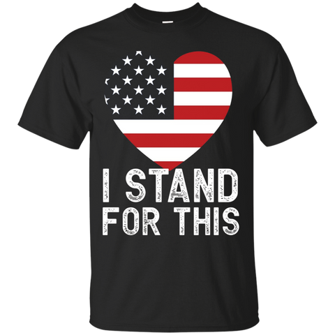 I Stand For This I Don't Kneel Heart Love American Flag Tee_black