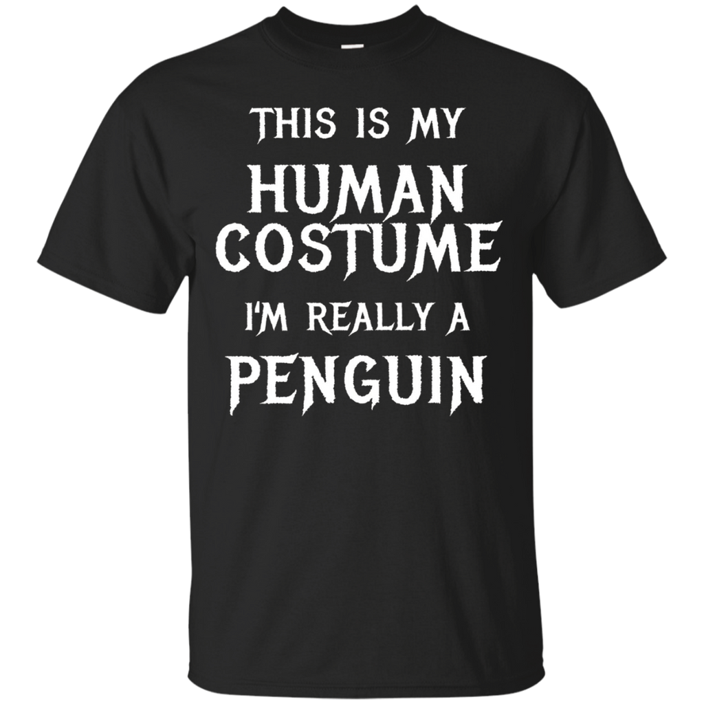 Penguin Halloween Costume Shirt Easy Funny for Kids Adults_Black