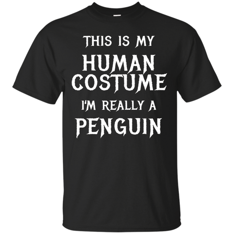 Penguin Halloween Costume Shirt Easy Funny for Kids Adults_Black
