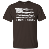 I Don't Kneel United We Stand Flag National Anthem T-shirt_black=
