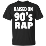 Raised On 90's Rap - 90's Hip Hop Tshirt_Black
