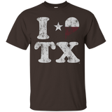 Retro I Love Texas TX Flag T Shirt_Black