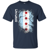 Chicago City Flag Shirt Distressed Windy City Illinois Shirt_black