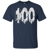 #100 Distressed Grungy Numbered T-shirt Printed Front & Back_black