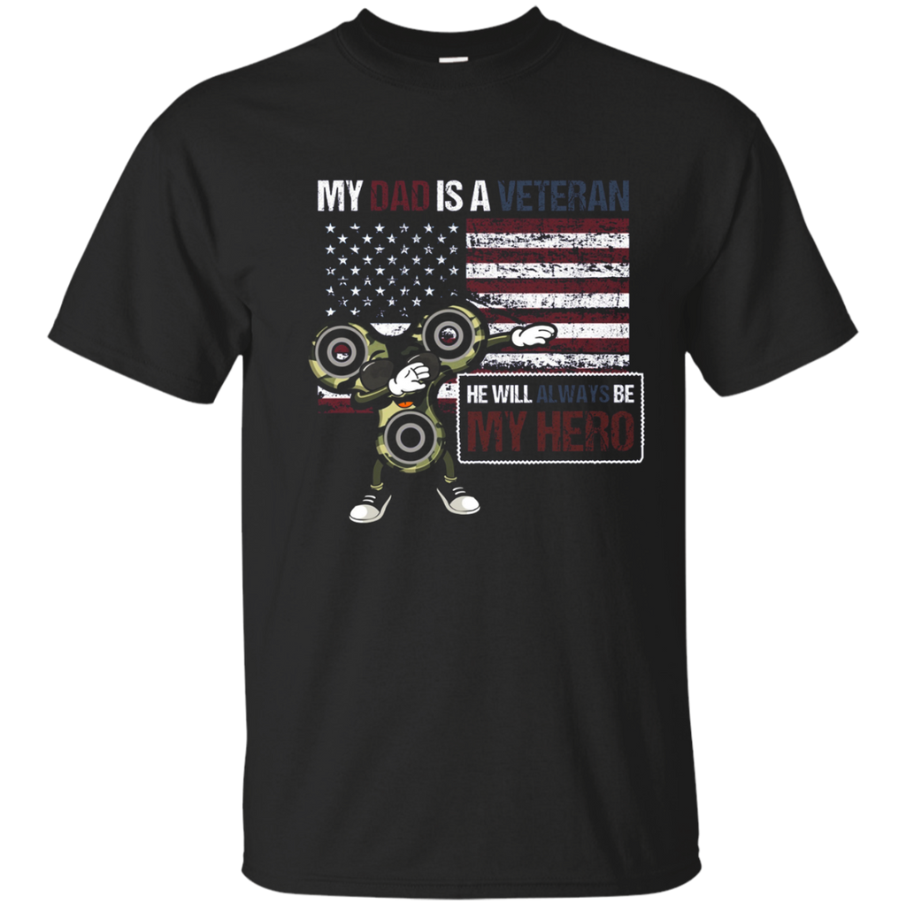 Dab Fidget Spinner Camo Veteran Dad Shirt For Son & Daughter_navy